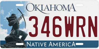 OK license plate 346WRN