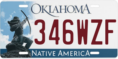 OK license plate 346WZF