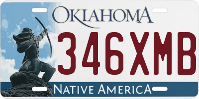 OK license plate 346XMB