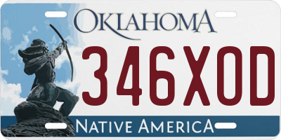 OK license plate 346XOD