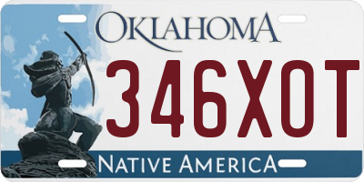 OK license plate 346XOT