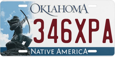OK license plate 346XPA