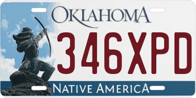 OK license plate 346XPD