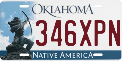 OK license plate 346XPN