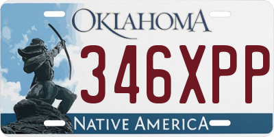OK license plate 346XPP