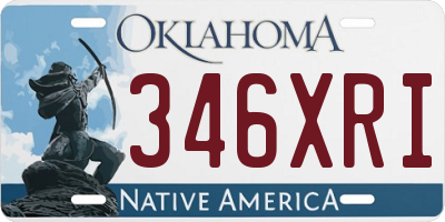OK license plate 346XRI