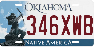 OK license plate 346XWB