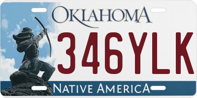 OK license plate 346YLK