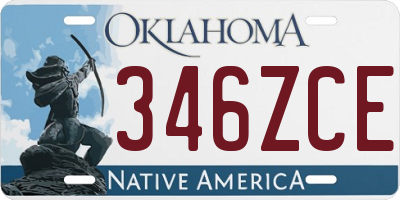 OK license plate 346ZCE