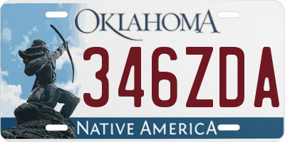 OK license plate 346ZDA