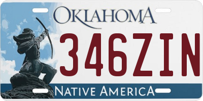 OK license plate 346ZIN