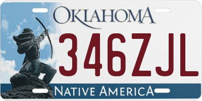 OK license plate 346ZJL