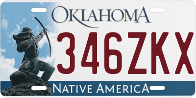 OK license plate 346ZKX