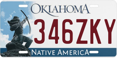 OK license plate 346ZKY