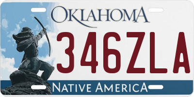 OK license plate 346ZLA
