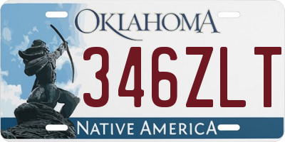OK license plate 346ZLT
