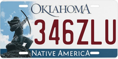 OK license plate 346ZLU