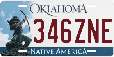 OK license plate 346ZNE