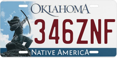 OK license plate 346ZNF
