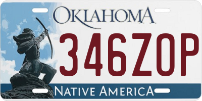 OK license plate 346ZOP