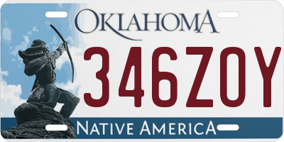 OK license plate 346ZOY