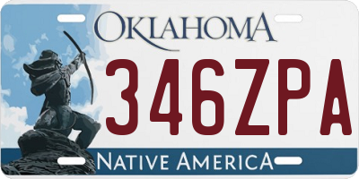 OK license plate 346ZPA
