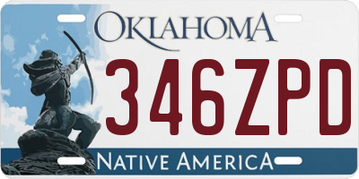 OK license plate 346ZPD