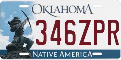 OK license plate 346ZPR