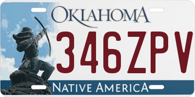 OK license plate 346ZPV