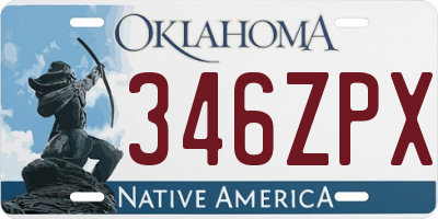 OK license plate 346ZPX