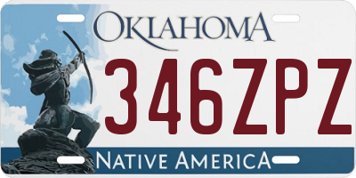 OK license plate 346ZPZ