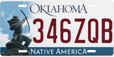 OK license plate 346ZQB