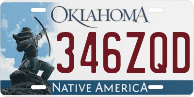 OK license plate 346ZQD