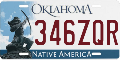 OK license plate 346ZQR