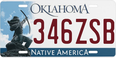 OK license plate 346ZSB