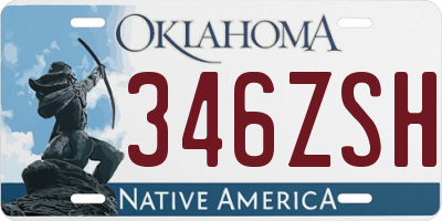 OK license plate 346ZSH