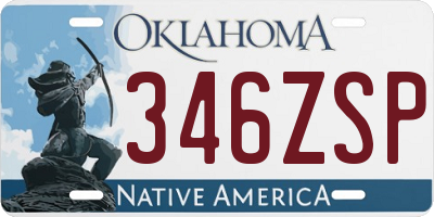 OK license plate 346ZSP