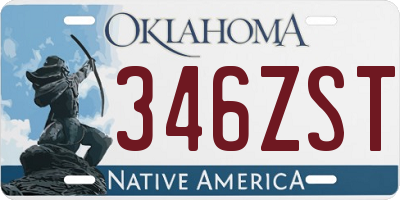 OK license plate 346ZST
