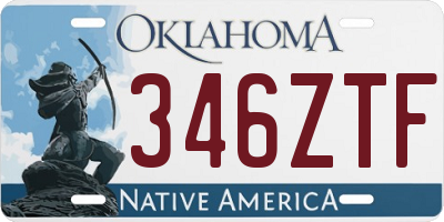 OK license plate 346ZTF