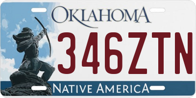 OK license plate 346ZTN