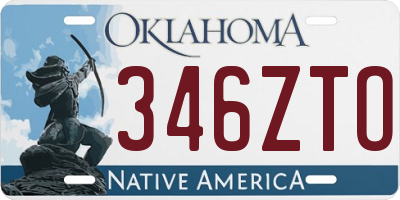 OK license plate 346ZTO