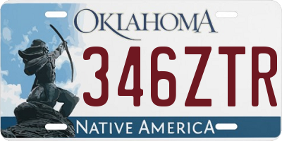 OK license plate 346ZTR