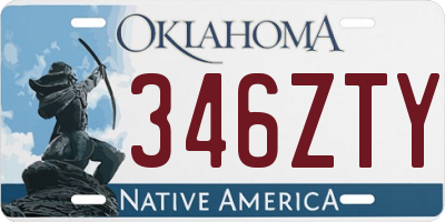 OK license plate 346ZTY