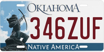 OK license plate 346ZUF