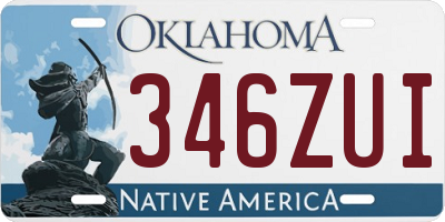 OK license plate 346ZUI