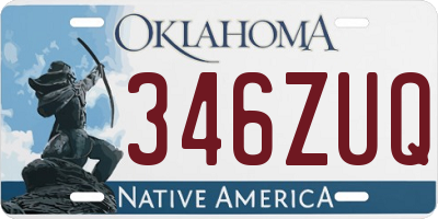 OK license plate 346ZUQ