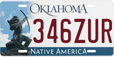 OK license plate 346ZUR