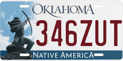 OK license plate 346ZUT