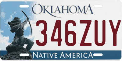 OK license plate 346ZUY