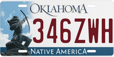OK license plate 346ZWH
